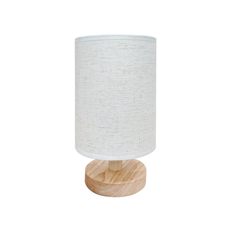 USB Solid Wood Fabric Table Lamp | Veska