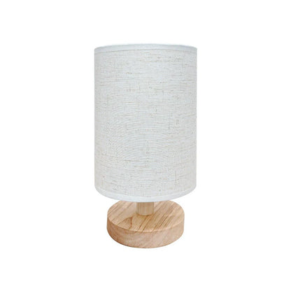 USB Solid Wood Fabric Table Lamp | Veska