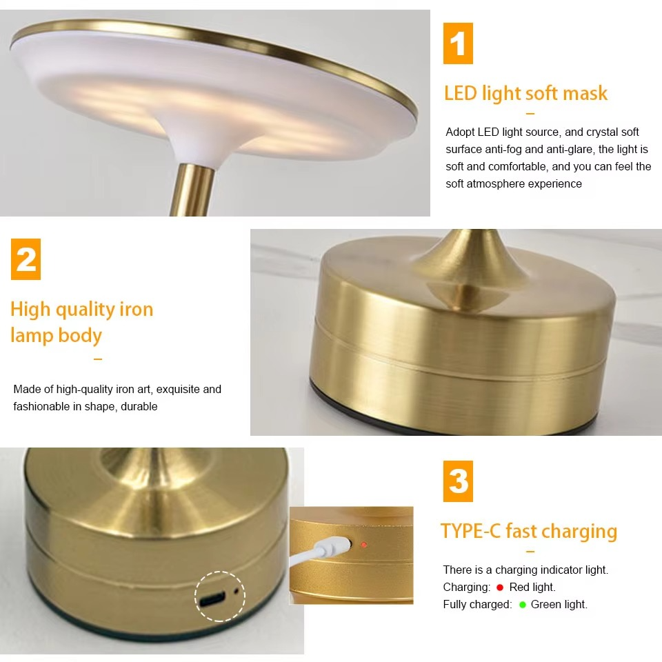 USB Uppladdningsbar LED Touch Sensor Bordslampa | Veska