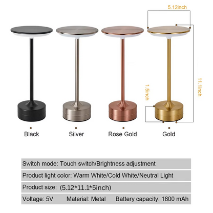 USB Uppladdningsbar LED Touch Sensor Bordslampa | Veska