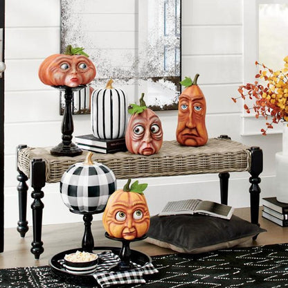 Uttrycksfulla Pumpa Ansikten Halloween Dekoration | Veska