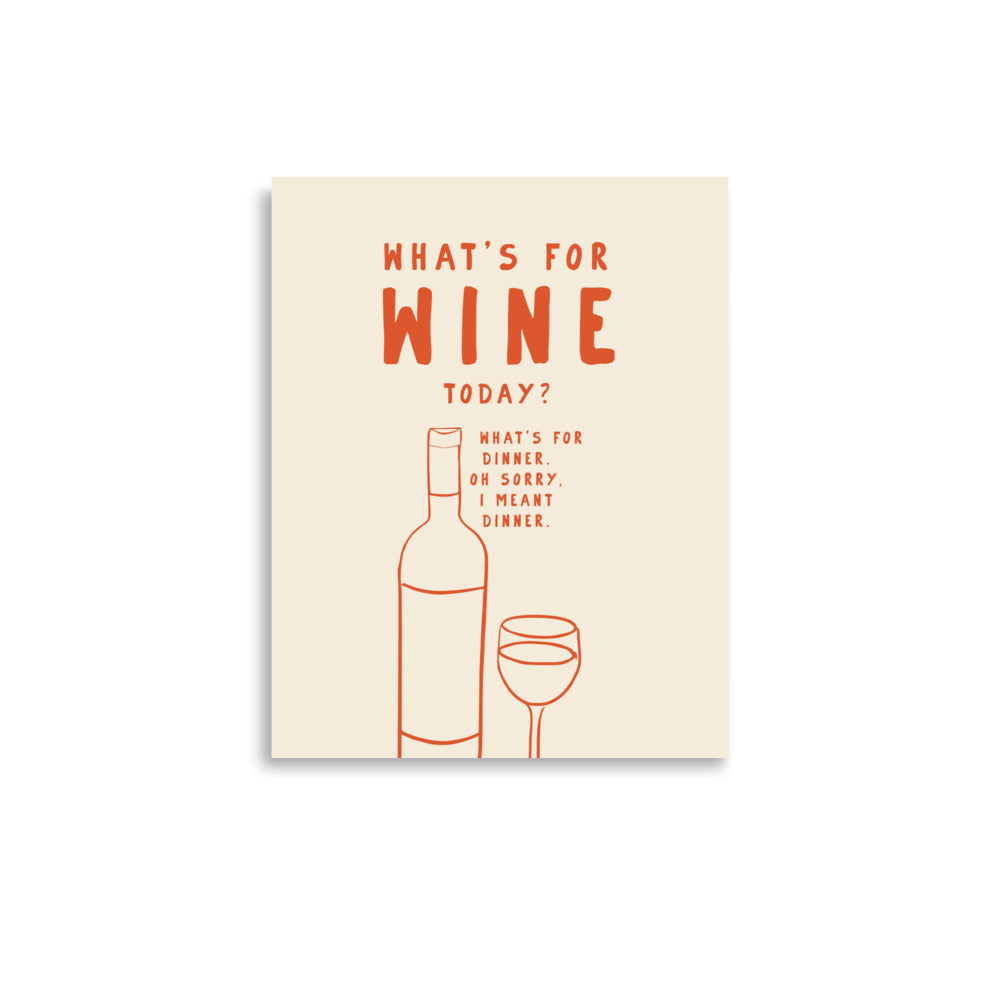 Vad är det för vin idag? | Veska 11″×14″