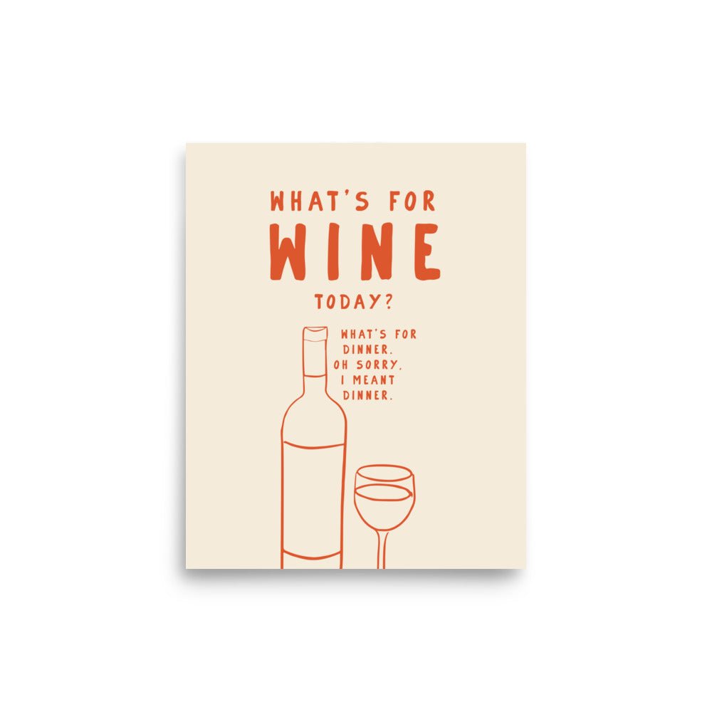 Vad är det för vin idag? | Veska 8″×10″