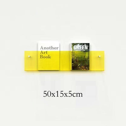 Vägg hylla Klar Akryl Tidningshållare | Veska Gul 50x15x5cm