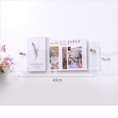 Vägg hylla Klar Akryl Tidningshållare | Veska Klar 40x15x5cm