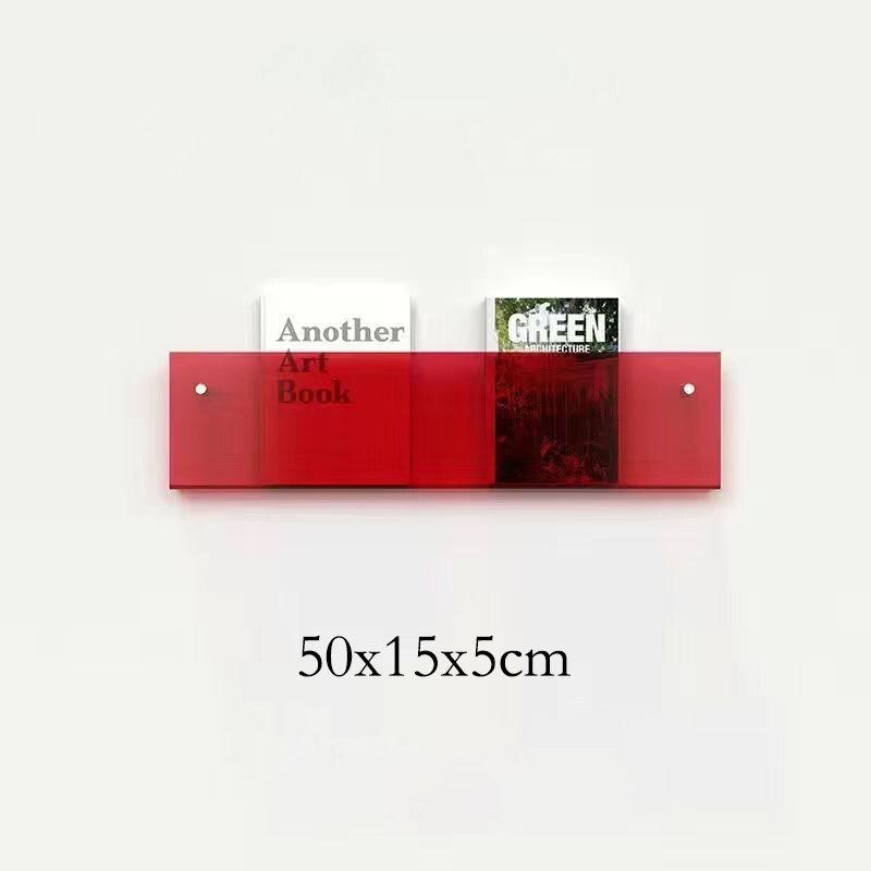 Vägg hylla Klar Akryl Tidningshållare | Veska Rot 50x15x5cm