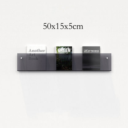 Vägg hylla Klar Akryl Tidningshållare | Veska Svart 50x15x5cm