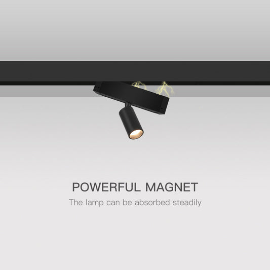 Väggmonterat svart kontinuerligt magnetisk spår system ljus | Veska