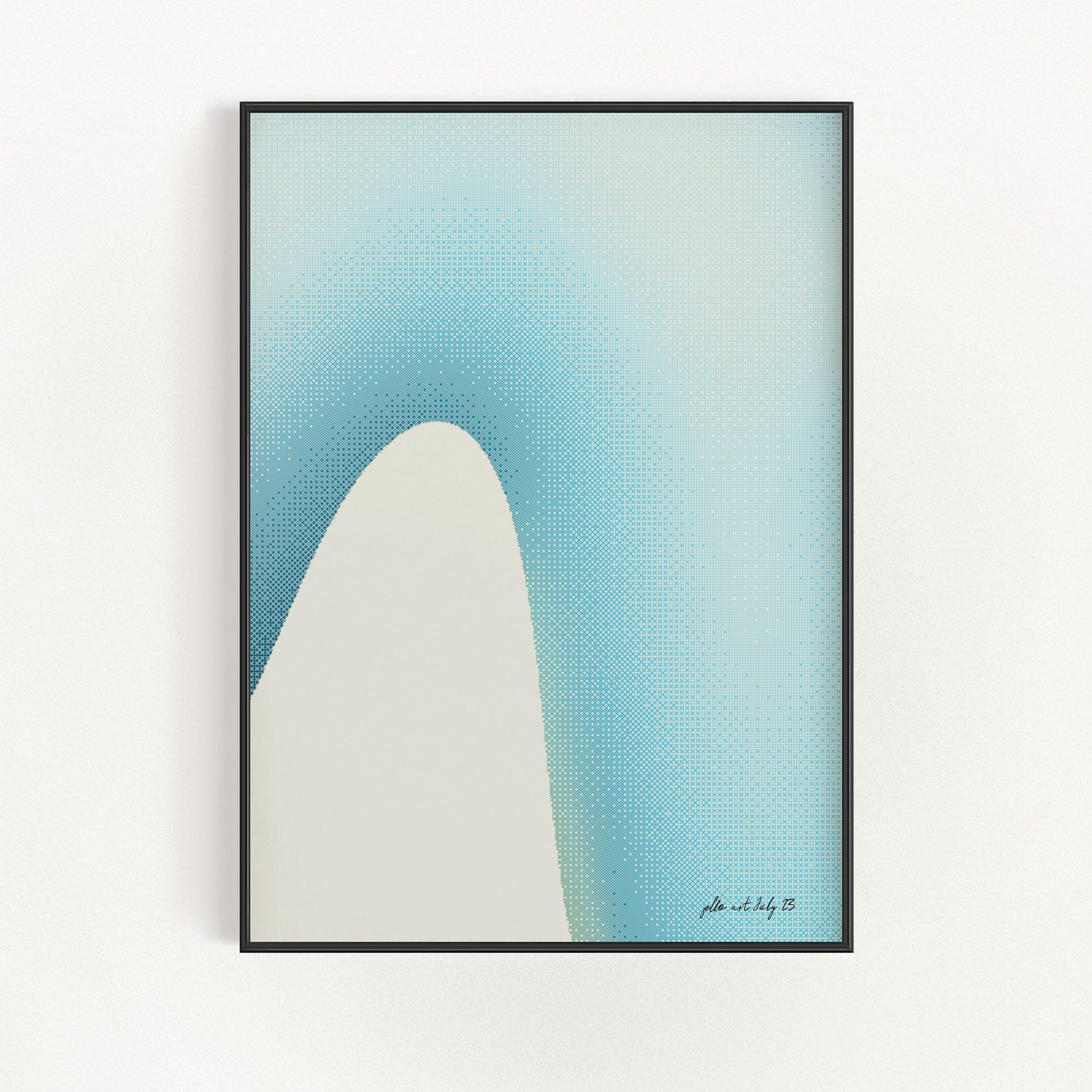 Vågig gradient - Marin | Veska 21×30 cm