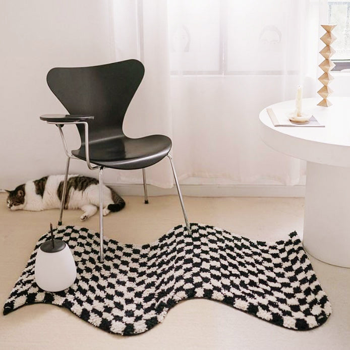 Vågig rutad mini matta | Veska