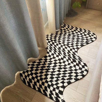 Vågig rutad mini matta | Veska