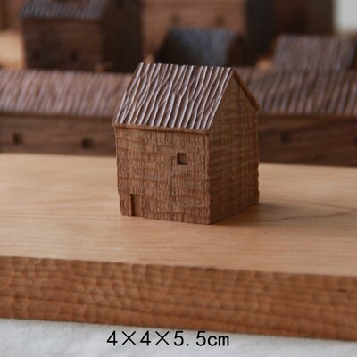 Valnöt Miniatyr Trähus Dekor | Veska A