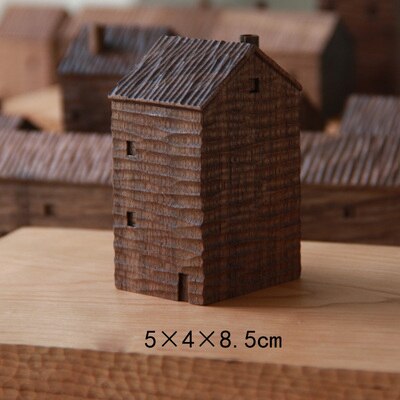 Valnöt Miniatyr Trähus Dekor | Veska B