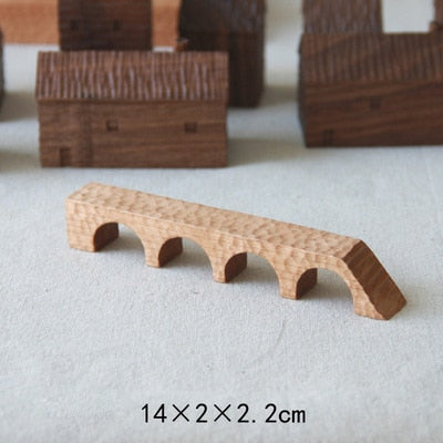 Valnöt Miniatyr Trähus Dekor | Veska Bro