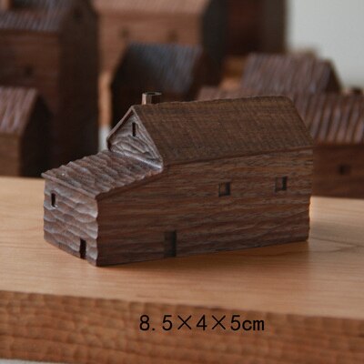 Valnöt Miniatyr Trähus Dekor | Veska E
