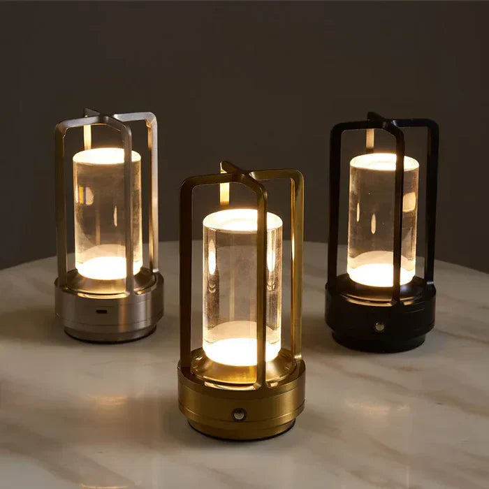 Varm LED Sladdlös Bordslampa – Batteridriven Nordisk Design - LED med Touchkontroll, Lämplig för Sovrum, Hem, Utomhus - Idealisk Nattlampa | Veska Svart
