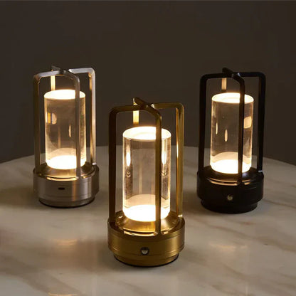 Varm LED Sladdlös Bordslampa – Batteridriven Nordisk Design - LED med Touchkontroll, Lämplig för Sovrum, Hem, Utomhus - Idealisk Nattlampa | Veska Svart