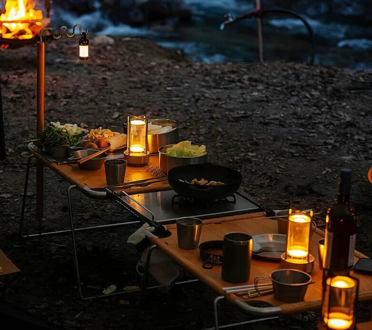 Vattentät och bärbar kristallbordslampa - AuroraGlow | Veska