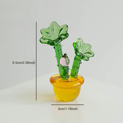 Växter med kruka glas ornament | Veska Gröna Blad
