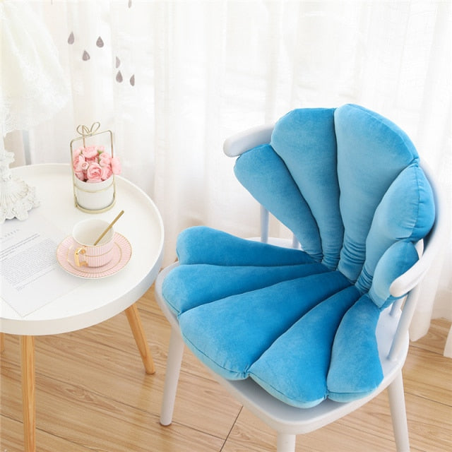 Velvet Shell Sittkudde | Veska 75X50X6cm Blå