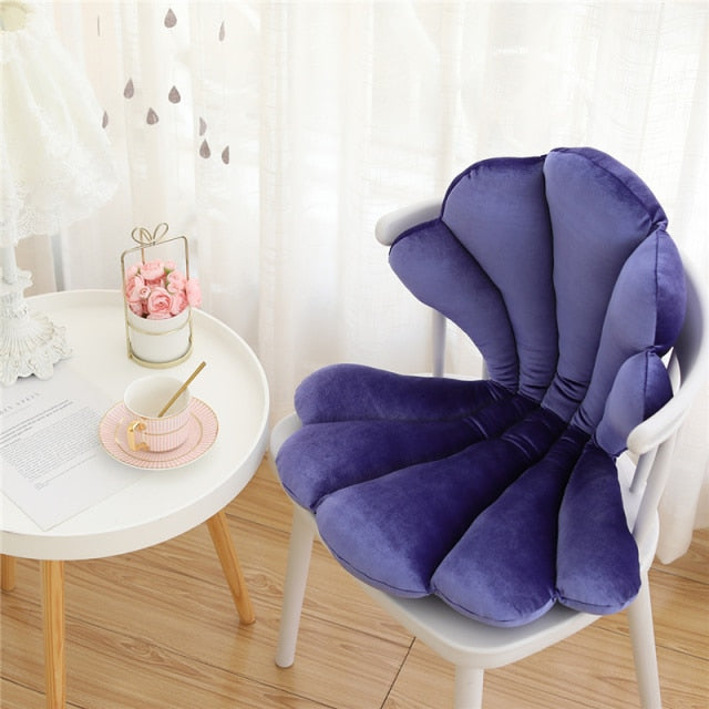 Velvet Shell Sittkudde | Veska 75X50X6cm Lila blå
