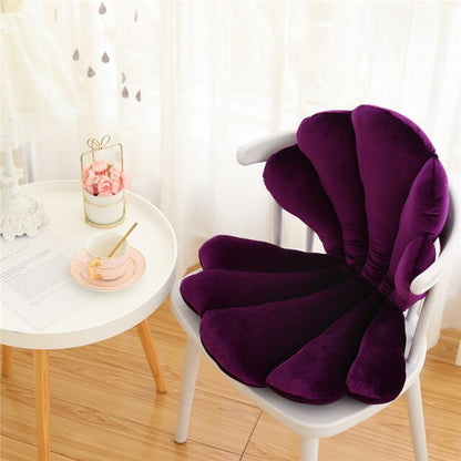 Velvet Shell Sittkudde | Veska 75X50X6cm Mörklila