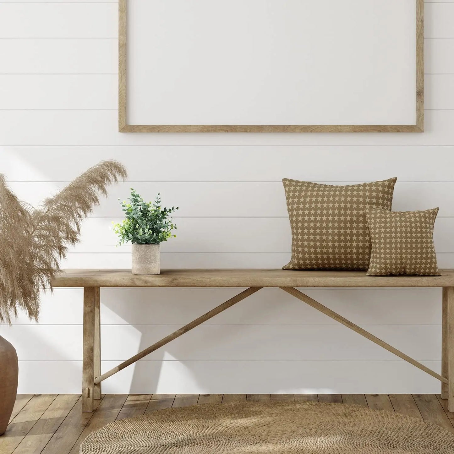 VerdeVibe Modern set om 2 konstgjorda växter i stiliga krukor med stenliknande effekt för en tidlös atmosfär | Veska