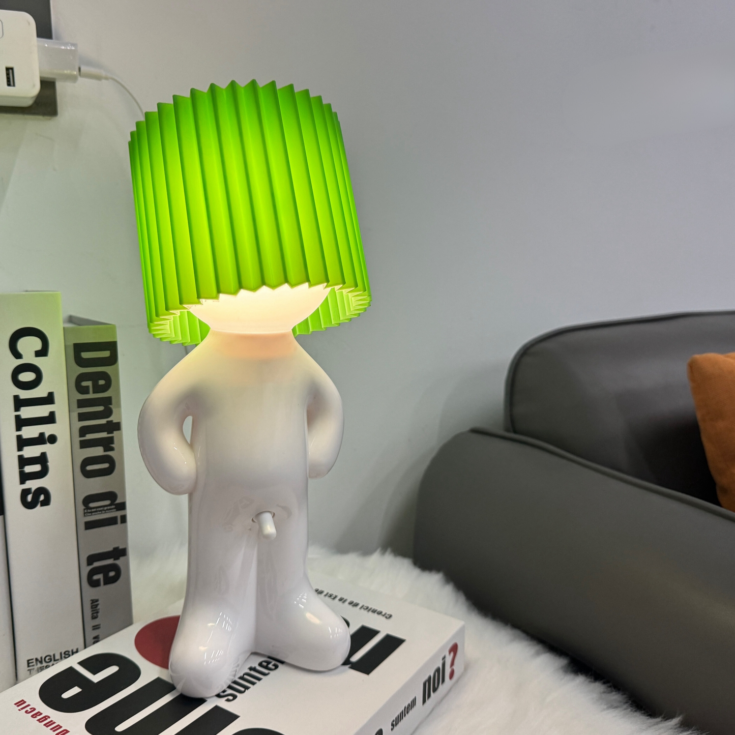 VerlegenLicht - Modern Geometrisk USB Bordslampa Veska Grön