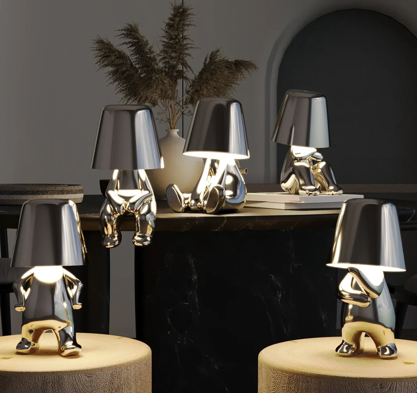 Veska | 5 Brothers - Trådlös Bordslampa Kollektion Chrome 5 Brothers (Bästsäljande)