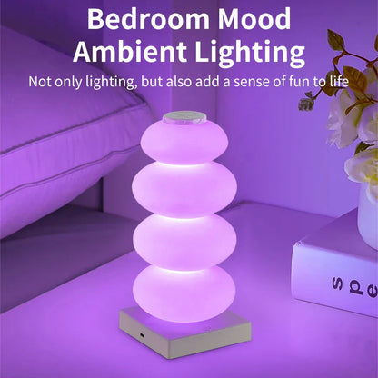 Veska | AuraGlow LED bordslampa | 16 RGB-färger och varmt vitt | Touch-dimring | USB-drift | 3W