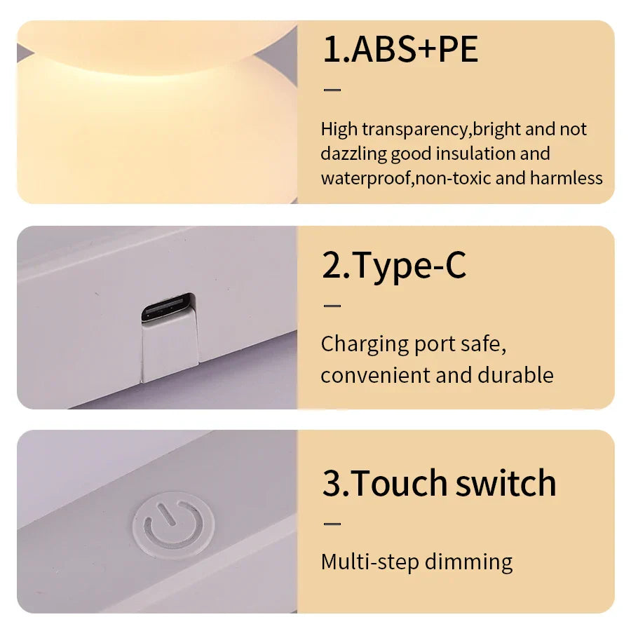 Veska | AuraGlow LED bordslampa | 16 RGB-färger och varmt vitt | Touch-dimring | USB-drift | 3W
