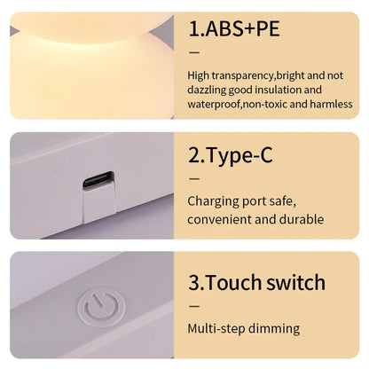 Veska | AuraGlow LED bordslampa | 16 RGB-färger och varmt vitt | Touch-dimring | USB-drift | 3W