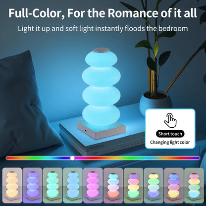 Veska | AuraGlow LED bordslampa | 16 RGB-färger och varmt vitt | Touch-dimring | USB-drift | 3W