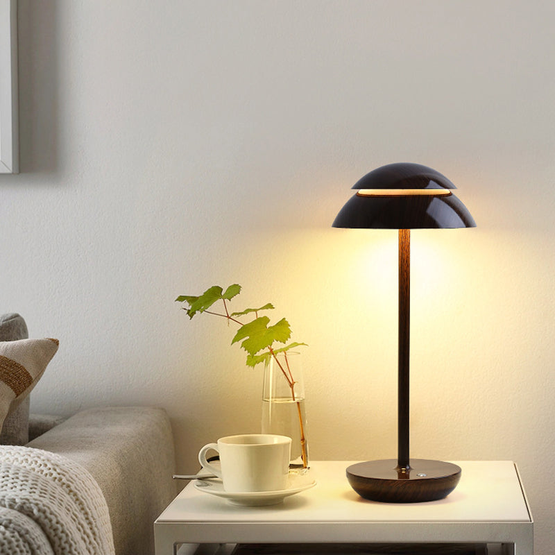 Veska | Aurelia Noire - Uppladdningsbar Trådlös Bordslampa med Inbyggd LED-belysning och Batteri Valnötsfärg