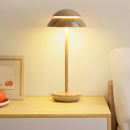 Veska | Aurelia Noire - Uppladdningsbar Trådlös Bordslampa med Inbyggd LED-belysning och Batteri Wood