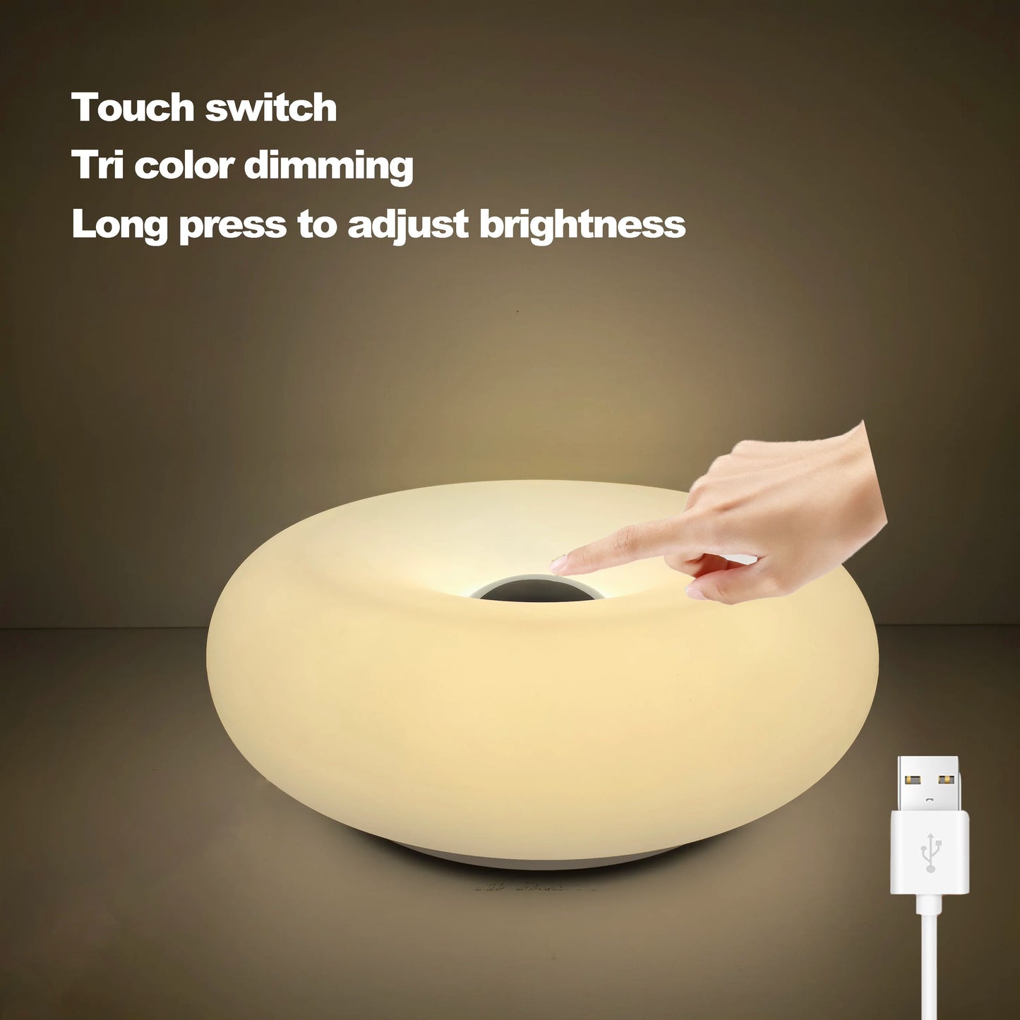 Veska | Bordslampa Luminoro Bauhaus | USB & Touch | RGB 16 färger med fjärrkontroll | Stämningsljus för vardagsrum & sovrum Vit