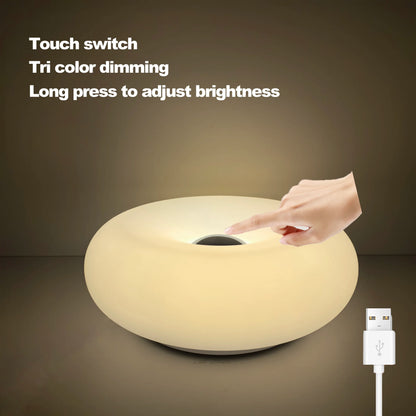 Veska | Bordslampa Luminoro Bauhaus | USB & Touch | RGB 16 färger med fjärrkontroll | Stämningsljus för vardagsrum & sovrum Vit