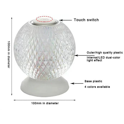 Veska | Chic Crystal Table Lamp – Trådlös Lyx Belysning