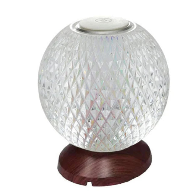 Veska | Chic Crystal Table Lamp – Trådlös Lyx Belysning Röd träådring