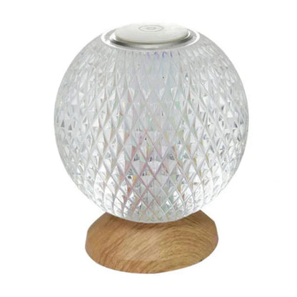 Veska | Chic Crystal Table Lamp – Trådlös Lyx Belysning Träådring