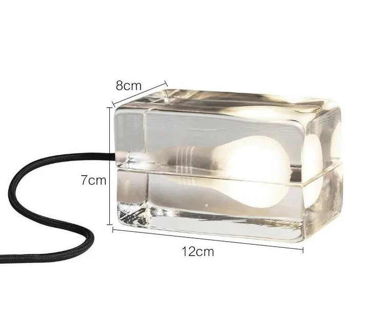 Veska | Clarylume Glas Bords-lampa | Bländningsfritt LED-ljus | Kristallklart Design | För Sovrum, Kontor & Vardagsrum
