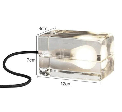 Veska | Clarylume Glas Bords-lampa | Bländningsfritt LED-ljus | Kristallklart Design | För Sovrum, Kontor & Vardagsrum