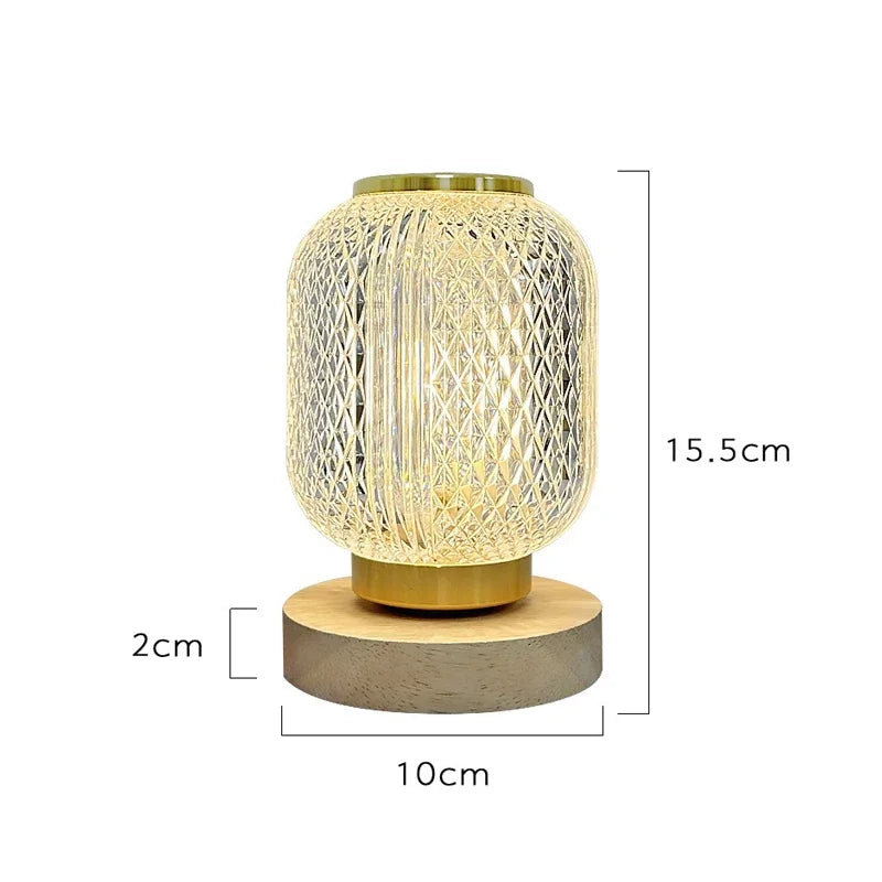 Veska | Dimbar Kristall Bordslampa - Stilig Guldig Dimbar Bordslampa med Lyxig Kristall Design