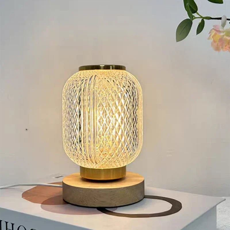 Veska | Dimbar Kristall Bordslampa - Stilig Guldig Dimbar Bordslampa med Lyxig Kristall Design Batteri