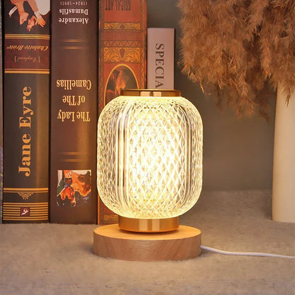 Veska | Dimbar Kristall Bordslampa - Stilig Guldig Dimbar Bordslampa med Lyxig Kristall Design USB-anslutning