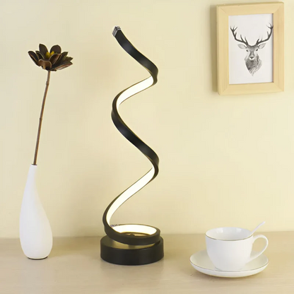 Veska | Dimbar Modern Spiral Bordslampa - LumaSpiral Svart