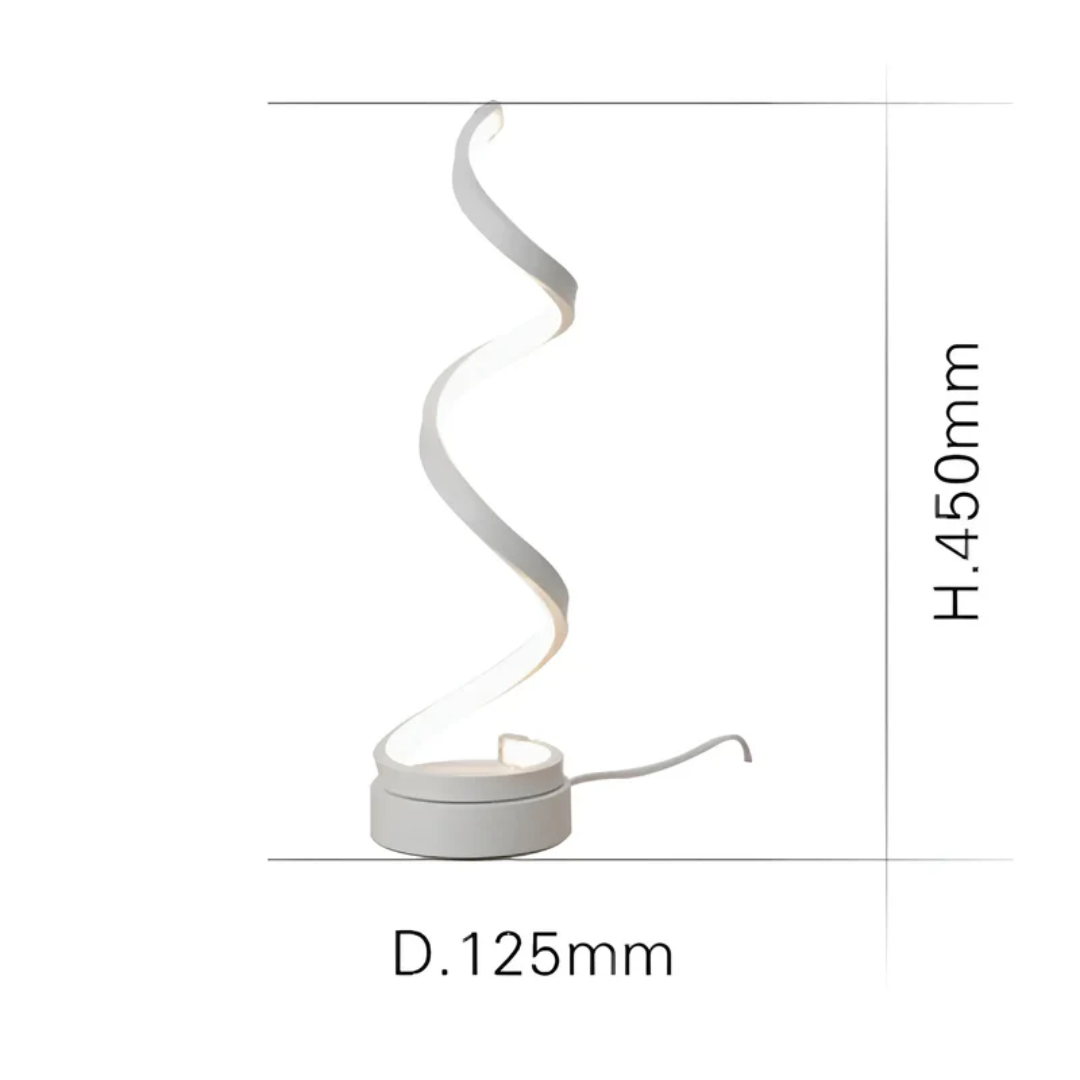 Veska | Dimbar Modern Spiral Bordslampa - LumaSpiral