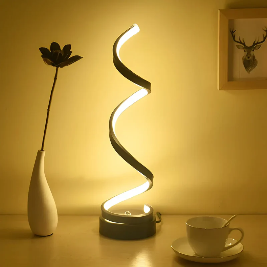 Veska | Dimbar Modern Spiral Bordslampa - LumaSpiral