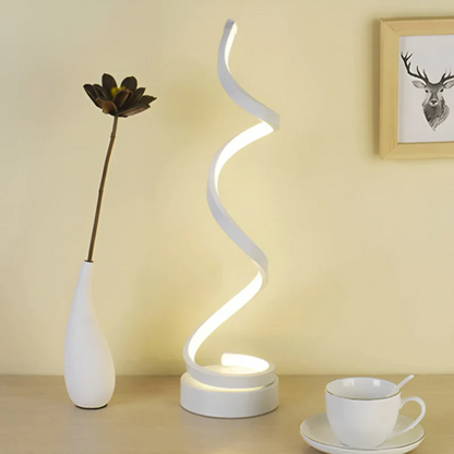 Veska | Dimbar Modern Spiral Bordslampa - LumaSpiral Vit