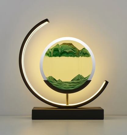 Veska | DuneGlow Bordslampa – H Handmade Mood-lampa med Lugna Ljus och Modern Design Svart grön